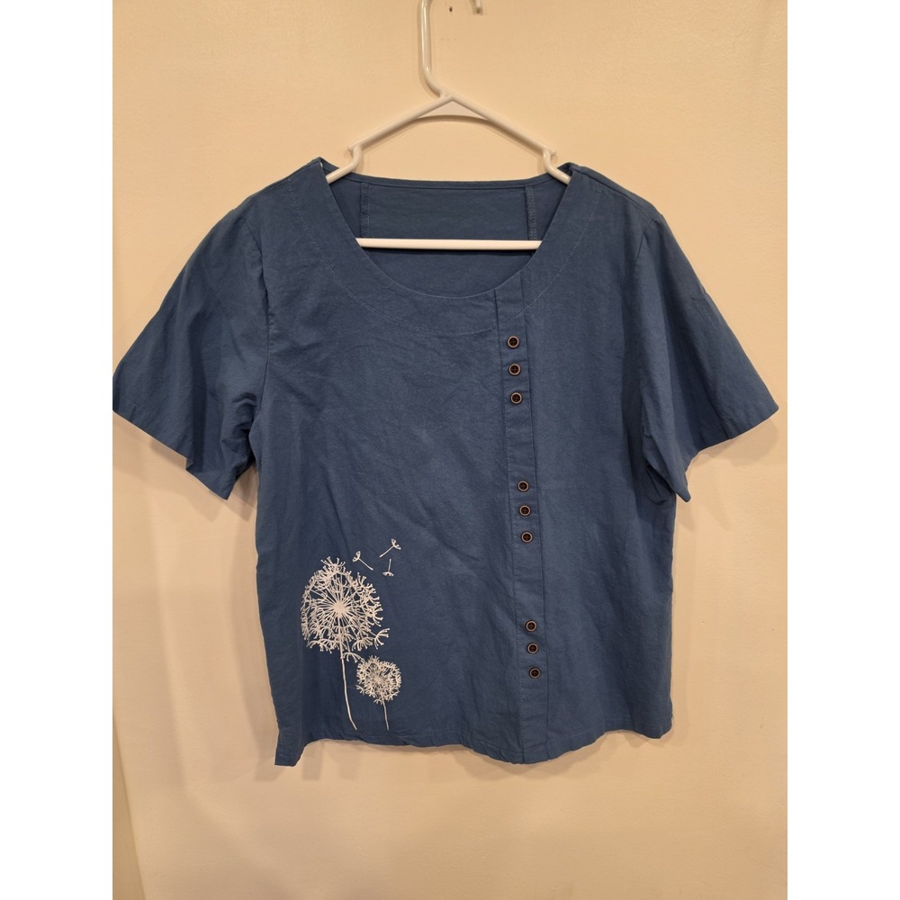 Fairy Core Boho Cottage Core Size L 100% Cotton Top